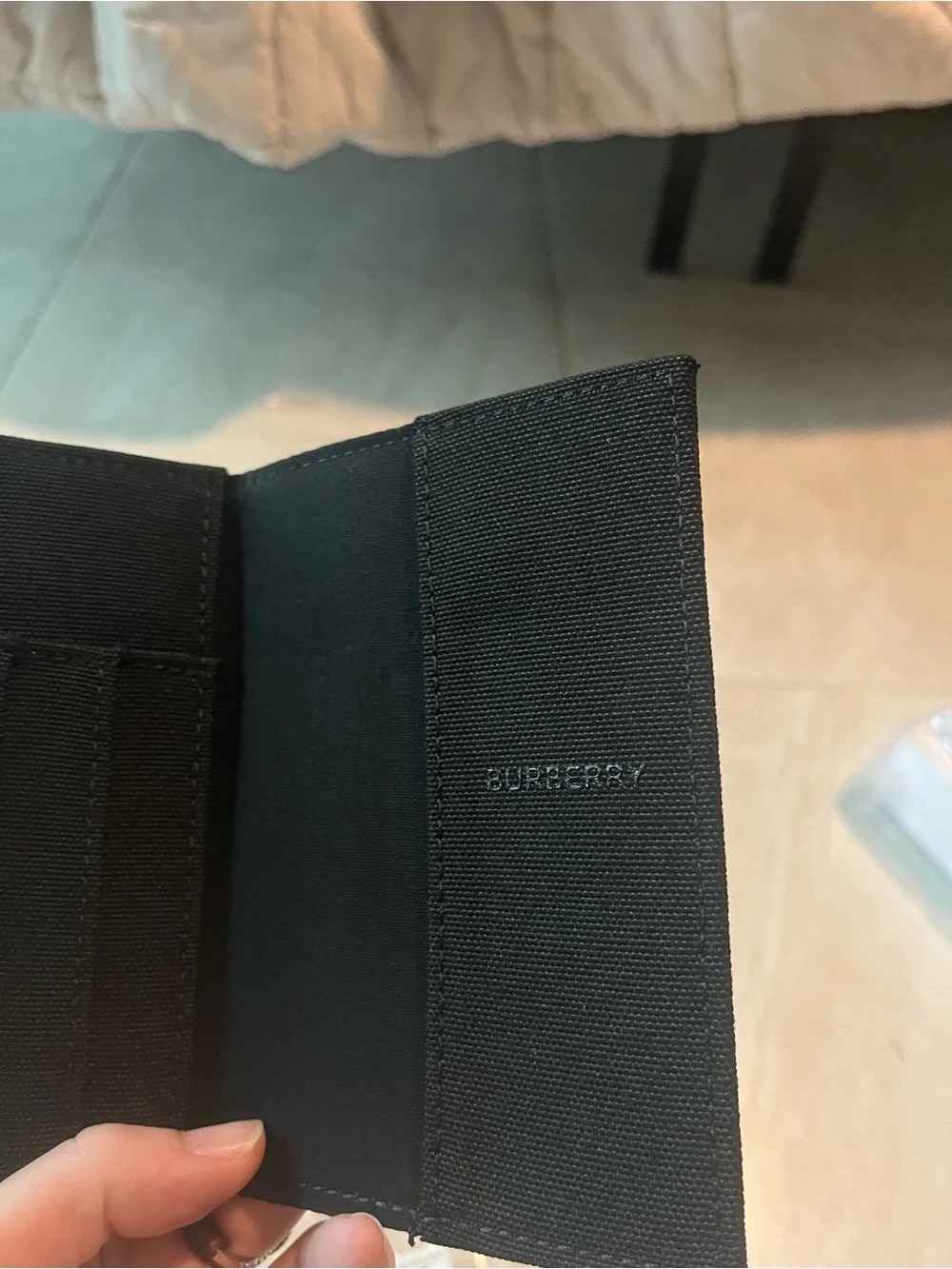 Burberry Black Canvas Card & Passport Cover